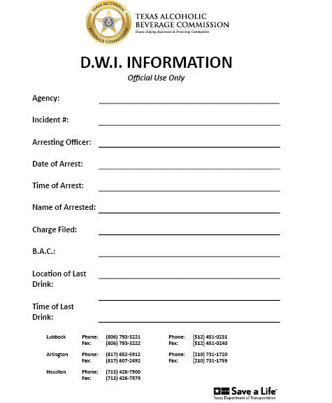 TRACE DWI Information Notepad